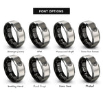 font options for inside engraving on black & gray microphone view rings
