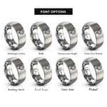 font options for inside engraving on grey microphone view rings