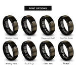 font options for inside engraving on gunmetal & black microphone view rings