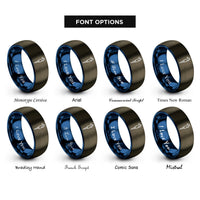font options for inside engraving on gunmetal & blue micropipette rings