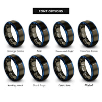 font options for inside engraving on gunmetal & blue micropipette rings