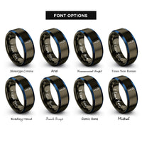 font options for inside engraving on gunmetal & blue micropipette rings