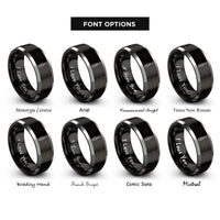 font options for inside engraving on black & silver microplane zester rings