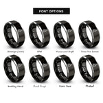 font options for inside engraving on black & grey microscope rings