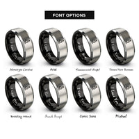 font options for inside engraving on black & grey microscope rings