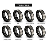 font options for inside engraving on black & gray microscope rings