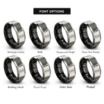 font options for inside engraving on black & grey microscope rings