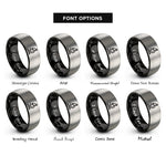 font options for inside engraving on black & silver microscope rings