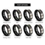 font options for inside engraving on black & silver microscope rings