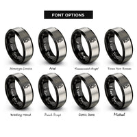 font options for inside engraving on black & gray microscope rings