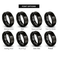 font options for inside engraving on black microscope rings