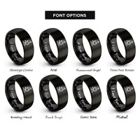 font options for inside engraving on black microscope rings