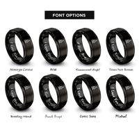 font options for inside engraving on black microscope rings