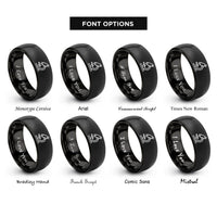 font options for inside engraving on black microscope rings
