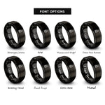 font options for inside engraving on black microscope rings