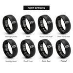 font options for inside engraving on black microscope rings