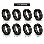 font options for inside engraving on black microscope rings