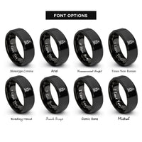 font options for inside engraving on black microscope rings