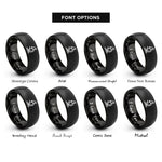 font options for inside engraving on black microscope rings