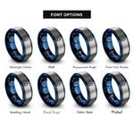 font options for inside engraving on blue & grey microscope rings
