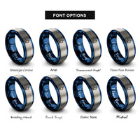 font options for inside engraving on blue & grey microscope rings