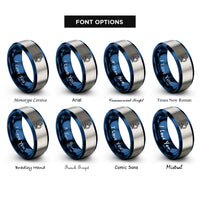 font options for inside engraving on blue & gray microscope rings