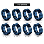 font options for inside engraving on blue microscope rings
