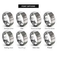 font options for inside engraving on gray microscope rings