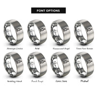 font options for inside engraving on gray microscope rings