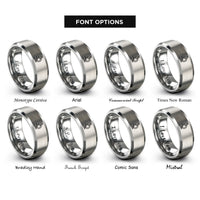 font options for inside engraving on gray microscope rings