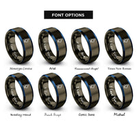 font options for inside engraving on gunmetal & blue microscope rings