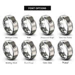 font options for inside engraving on silver microscope slide rings