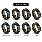 font options for inside engraving on gunmetal & blue microscope slide rings