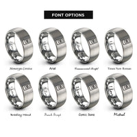 font options for inside engraving on grey microscope slide specimen rings