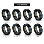 font options for inside engraving on gunmetal & blue microscope slide specimen rings