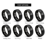 font options for inside engraving on black microsd card rings