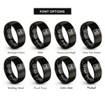 font options for inside engraving on black microsd card rings