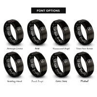 font options for inside engraving on black microsd card rings