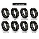 font options for inside engraving on black microsd card rings