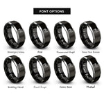 font options for inside engraving on black & gray middle east rings