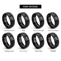 font options for inside engraving on black middle east rings