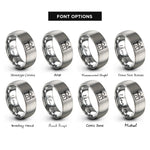 font options for inside engraving on silver middle east rings