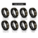 font options for inside engraving on gunmetal & black middle east rings