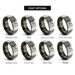 font options for inside engraving on gunmetal & silver middle east rings