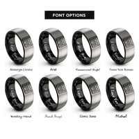 font options for inside engraving on black & gray midi keyboard controller rings