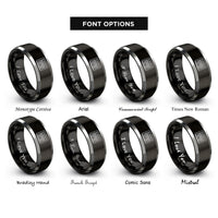 font options for inside engraving on black & grey midi keyboard controller rings