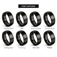 font options for inside engraving on black midi keyboard controller rings