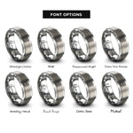 font options for inside engraving on grey midi keyboard controller rings
