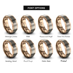 font options for inside engraving on rose gold midi keyboard controller rings