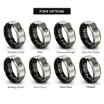 font options for inside engraving on black & silver midi plug rings